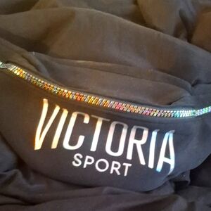 Victoria Sport Black Fannypack with Rainbow Zipper